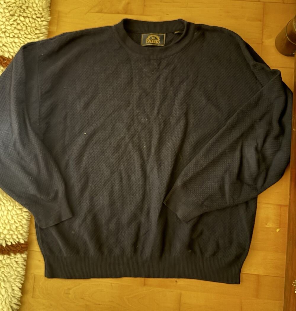 VTG BD Baggies Original Navy Blue Cotton Oversized Sweater XL